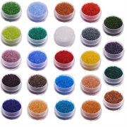 Seed beads sæt. 2 mm. 24 bøtter. 24 farver. 43.000 perler